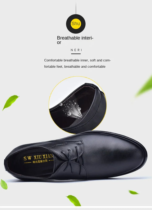 Elegant Men's Black Leather Oxfords for Formal Occasions - Perfect Wedding, Party, Office, and Business Shoes for Men
